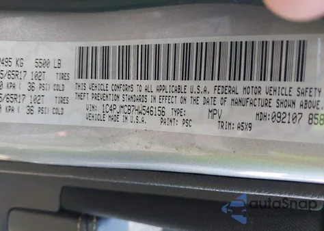 2017 Jeep Cherokee Latitude 4X4 z USA, uszkodzony, nr VIN 1C4PJMCB7HW546156